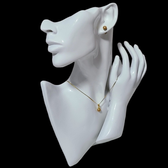 AUTHENTIC GOLDEN SOUTHSEA PEARL Earrings & Pendant - Picture 2 of 7